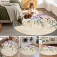 thumbnail image 5 of Round Rug 5Ft Washable Non-Slip, Wild Flowers Circle Area Rugs for Living Room Bedroom, Vintage Country Floral Leaf Plant Beige Indoor Floor Mats Carpet Runner for Home Decor Aesthetic, 5 of 8
