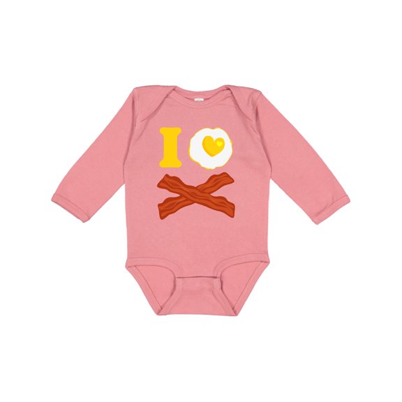 Inktastic I Love Bacon and Eggs Boys or Girls Long Sleeve Baby Bodysuit