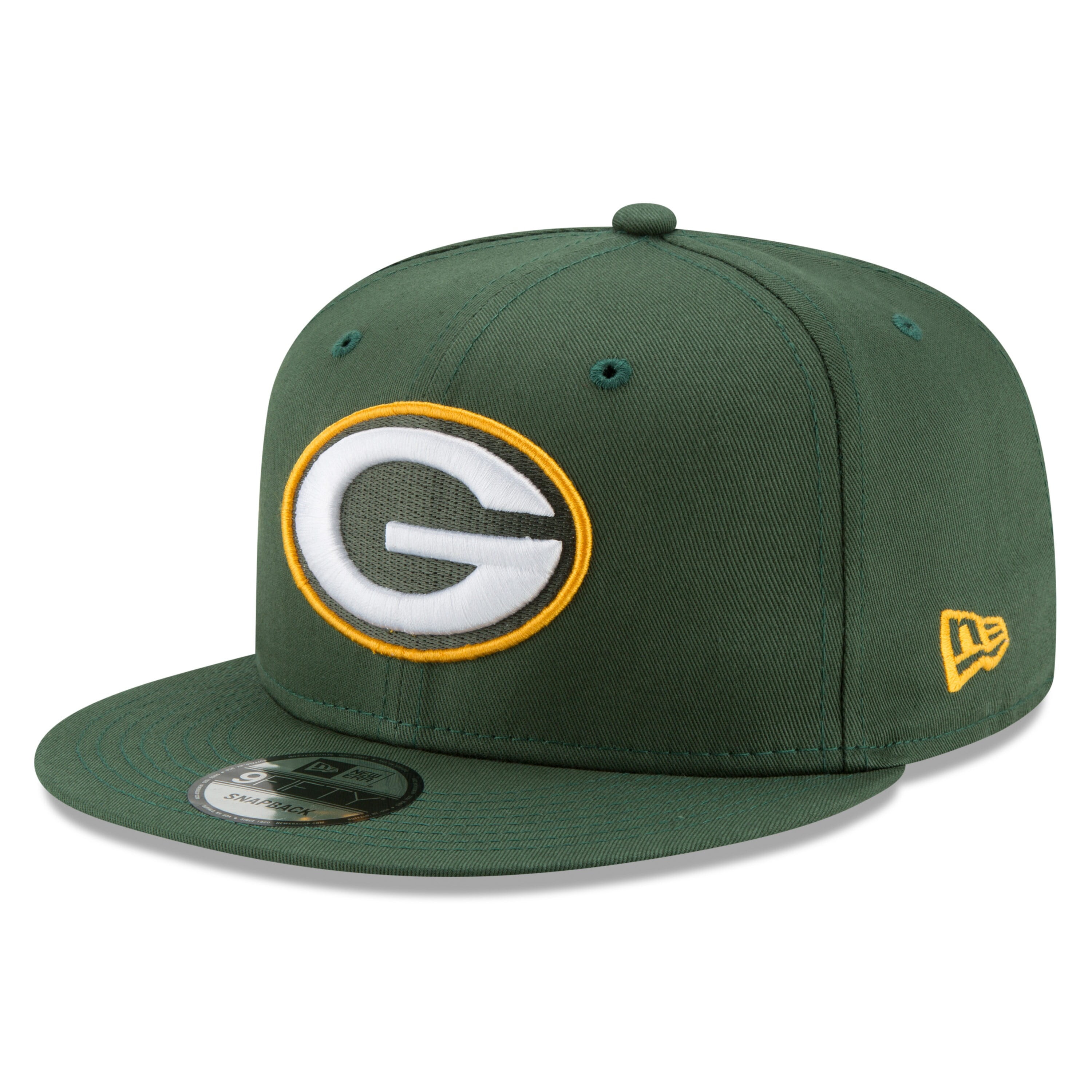 Men's New Era Green Green Bay Packers Basic 9FIFTY Adjustable Snapback Hat -