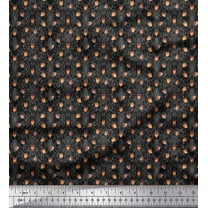 Soimoi Black Cotton Duck Fabric Oaknut Fruits Print Fabric by the Yard 42 Inch Wide