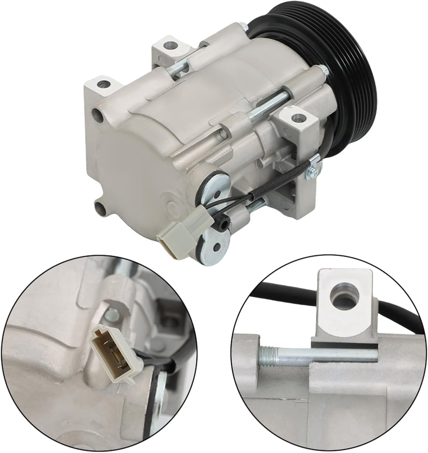 Genrics AC Compressor with AC Clutch CO 101640C Replacement for Ford Escape 3.0L 2001-2007 Mazda Tribute 3.0L 2001-2006