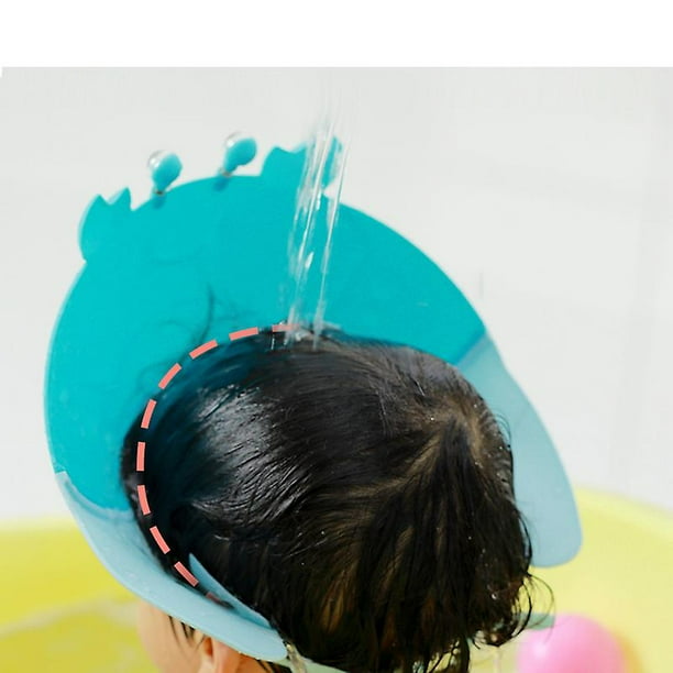 Gorro de champú para Baby Shower, gorro de protección para los oídos, gorro de visera ajustable, protección para los ojos, protector de lavado de cabello a prueba de agua para bebés LingWen 1327533421935