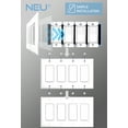 thumbnail image 3 of [5 Pack] NEU 4-Gang Mid-Size Decorator Light Switch Outlet Cover Wall Plates, 8.4" x 4.75", Unbreakable Polycarbonate Thermoplastic, Glossy White, 3 of 5