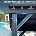 thumbnail image 4 of 6.5x12FT Hardtop Grill Gazebo, Outdoor BBQ Gazebo with 2 Side Shelves and Sloping Galvanized Steel Roof, Metal Permanent Grill Canopy with Ceiling Hooks for Patio, Lawn, Backyard, Deck, Gray, 4 of 5