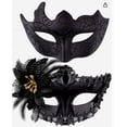 thumbnail image 2 of Conjunto de máscaras de disfraces de pareja Máscara de fiesta veneciana Máscara de disfraz de Halloween de plástico Máscara de Mardi Gras para mujeres y hombres, 2 of 4