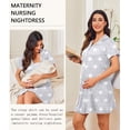 thumbnail image 6 of Ekouaer Nightgowns for Women Button Down Sleepshirt Short Sleeve Nightshirt Classic Soft Pajamas Nightdress, 6 of 7