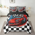 thumbnail image 2 of Homewish Racing Car 7-Piece Twin Bedding Sets,Classic Checkered Bedding Comforter Set,Extreme Sport Game Sheet Sets For Boy Teens,Uxury Bedroom Decor Reversible, 2 of 8