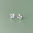 thumbnail image 3 of Solid 925 Sterling Silver Clover Leaf Stud Earrings for Women Teens Small Clover Stud Earrings Shamrock Earrings Spring, 3 of 7