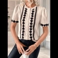 thumbnail image 4 of Blusas de Trabajo para Mujer, con Botones, Larga, Cuello en V, Encaje, Informal, con Botones, Camisas de Moda de Otoño, Color Albaricoque L, 4 of 10