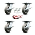 thumbnail image 2 of 6 Inch Thermoplastic Caster Set with Ball Bearings and Brakes/Swivel Locks SCC, 2 of 2