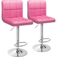 thumbnail image 1 of Homall Bar Stools Set Of 2 Modern PU Leather Height Adjustable Swivel Barstools, Hydraulic Kitchen Counter Square Island BarStool With Back,Blue, 1 of 7