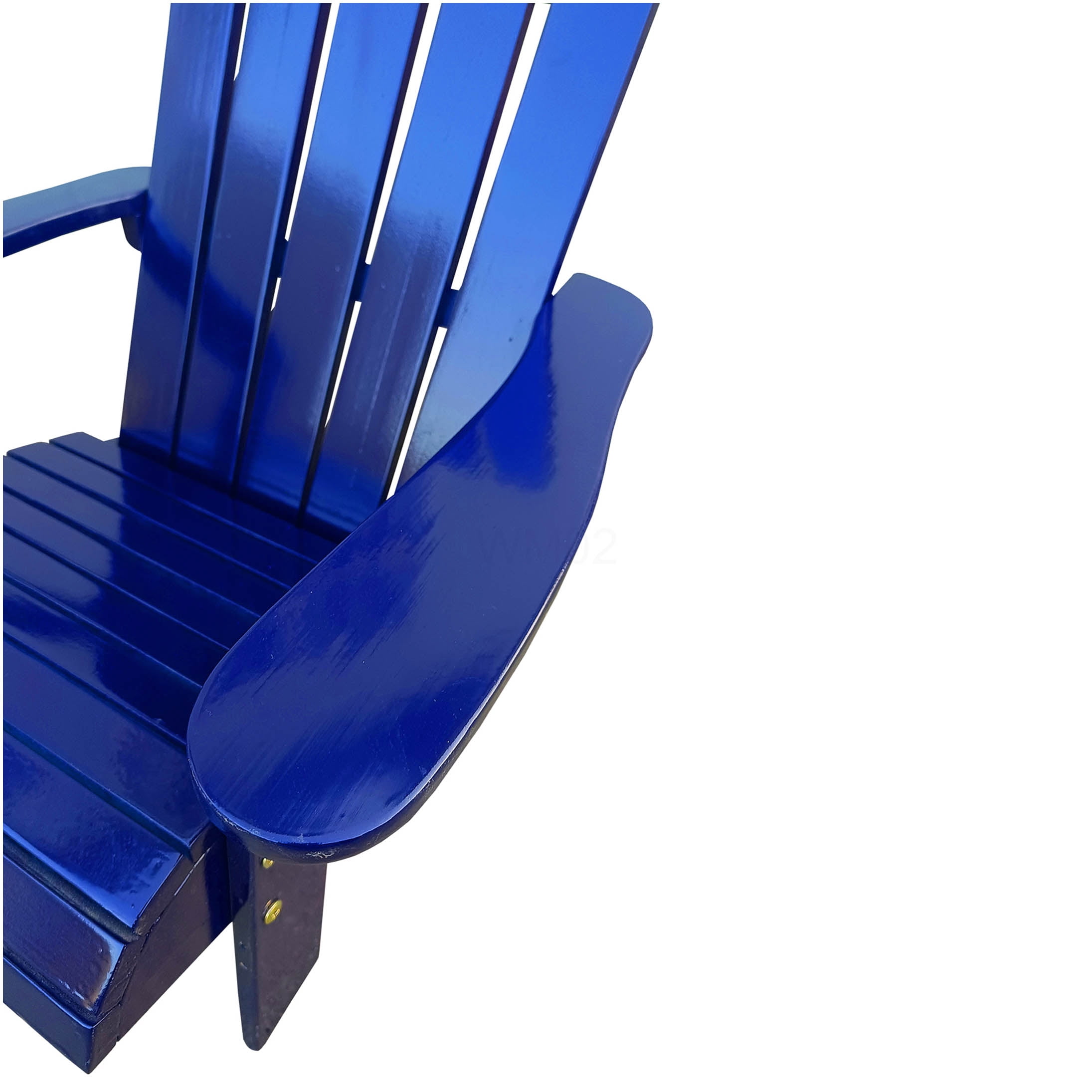 COSMOS Blue Solid Wood Adirondack Chair for Relaxing Outdoor & Indoor Seating, Wide Armrests and Sloping Seat Design