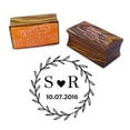 thumbnail image 1 of Custom Wood Mounted Rubber Stamp Personalized Round Monogram Stamp Engagement Gift, 1 of 3