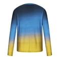 thumbnail image 5 of XFLWAM Mens Long Sleeve Shirts Casual Gradient Color Loose Pullover Graphic Tee Shirts Fall Fashion Athletic Sweatshirts, 5 of 5