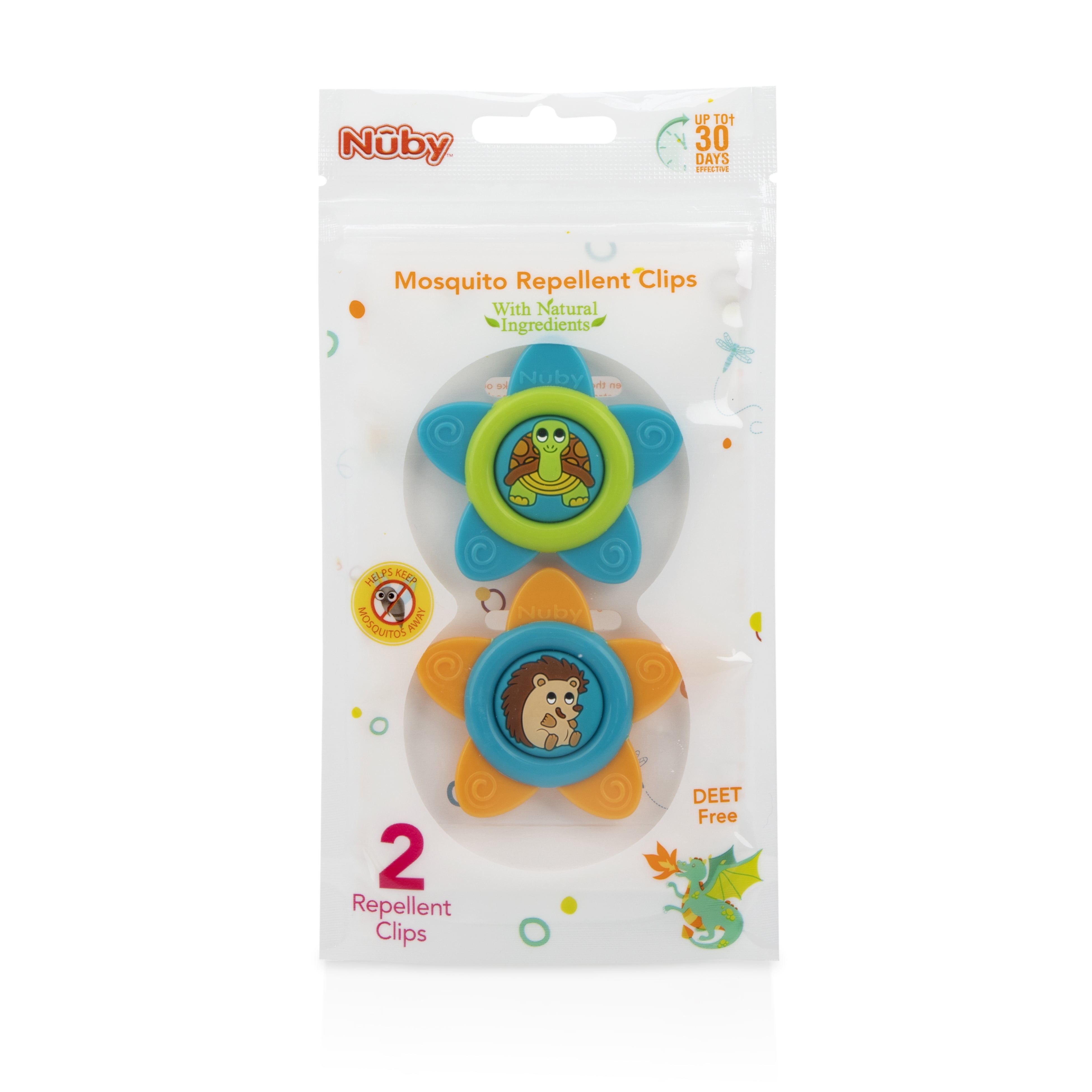 Nuby Mosquito Repellent Clip, Colors May Vary, 2 Pack