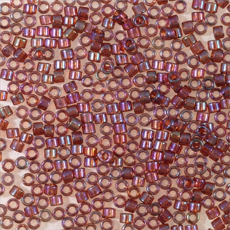 Golden Raspberry - Miyuki Delica Seed Bead 11/0 Gold Luster Raspberry AB Transparent (3 Gram Tube)