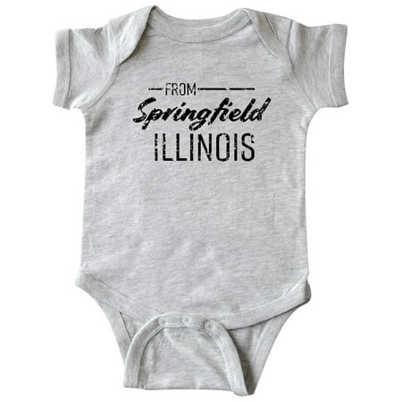 

Inktastic From Springfield Illinois in Black Distressed Text Gift Baby Boy or Baby Girl Bodysuit