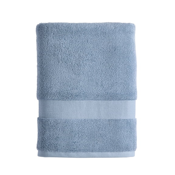 Better Homes & Gardens Signature Soft Solid Bath Towel,Blue Silver