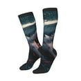 thumbnail image 2 of Fotbe Wave Chain Shark print Women's Men's Novelty Crew Socks Cotton Socks Knee High Socks for Walking,Running,Nurses,Pregnancy, 2 of 8