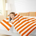 thumbnail image 4 of Feelyou Orange Abstract Teens Full Size Comforter Sets, Modern Geometric Lines Bedding Comforter Set, Farmhouse Ticking Stripes Reversible Bedding Sets, Microfiber Bedroom Decor, 3pcs, 4 of 8