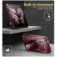 thumbnail image 2 of Dexnor Shielder Series Case for Samsung Galaxy Z Fold 3(2021), Military-Grade Full-Body Shockproof Rugged Bumper Case Cover with Built-in Screen Protector & Kickstand,Maroon Red, 2 of 5