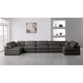 thumbnail image 3 of Maklaine Contemporary Grey Velvet Standard Modular Sectional Sofa, 3 of 3