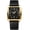 Black Leather-Full Gold-Black Surface, variant on New rectangular men's watch with stainless steel strap, simple sports outdoor calendar quartz watch, waterproof wristwatch for men