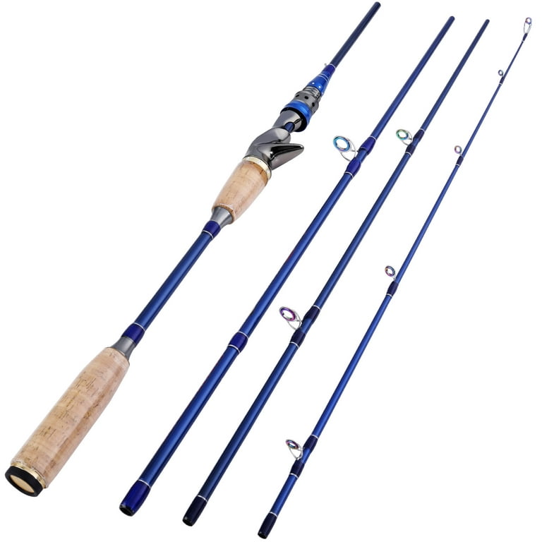 Sougayilang 4 Section Casting Spinning Fishing Rod Carbon Fiber Travel  Ultra Light Fishing Pole