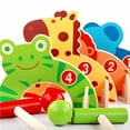 thumbnail image 4 of ziyahi Kids Croquet Set Cartoon Wood Gate Ball Toys Kids Development Toy Parent Child Game, 4 of 6