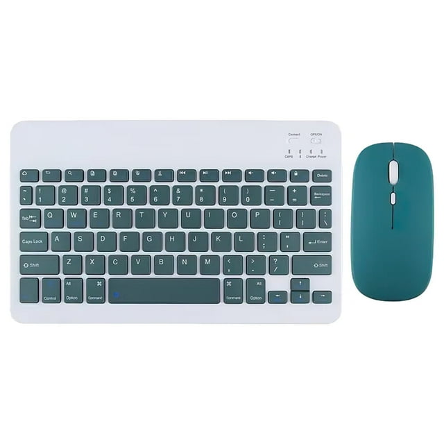 MesaSe Wireless Keyboard and Mouse Combo Chargeable Up to 30 Days 2.4 GHz Compact Mouse with Shortcut Keys Compatible with IOS Android TV Windows Laptop PC Green