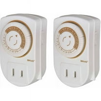 Woods 50006WD Indoor 24-Hour Mechanical Outlet Timer, 30 Minute Intervals,2-Pack,White
