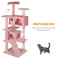 thumbnail image 1 of Pink 54" Sturdy Cat Tree Tower Cat Condo Cat Activity Center Large Playing House, 1 of 4