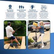 KneeRover Steerable Seated Kneescooter - Seated Mobility Walker with Gel Seat & Leg Rest, Blue