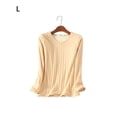 thumbnail image 2 of Qarigey Ropa interior Camiseta Mujer Cálido Grueso Algodón A prueba de viento Ropa interior sin rastro Ropa cómoda Manga larga Invierno Prendas para la parte del cuerpo Tez, complexión L L Qarigey AP013131-18, 2 of 6