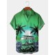 thumbnail image 3 of Camisa de hombre Camisa hawaiana de verano Estampados gráficos Palmera Vuelta hacia abajo Ropa de calle de manga corta con botones Ropa estampada, 3 of 5