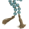 thumbnail image 6 of DecMode Handmade Round Light Blue Glass Garland with Tassel with Knotted Brown Jute, 6 of 17