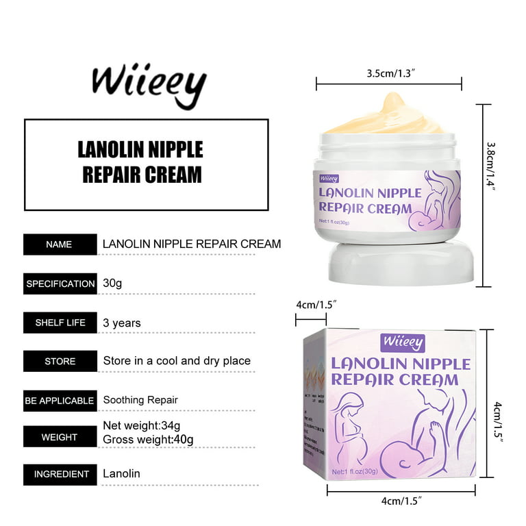 Best Nipple Cream for Breastfeeding Relief (2 oz) - Provides Immediate Relief to Sore, Dry and Cracked Nipples Even After A Single Use 
