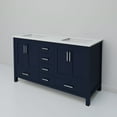 thumbnail image 5 of Jacques 60 in. W x 22 in. D Navy Blue Double Bath Vanity and White Quartz Top, 5 of 9