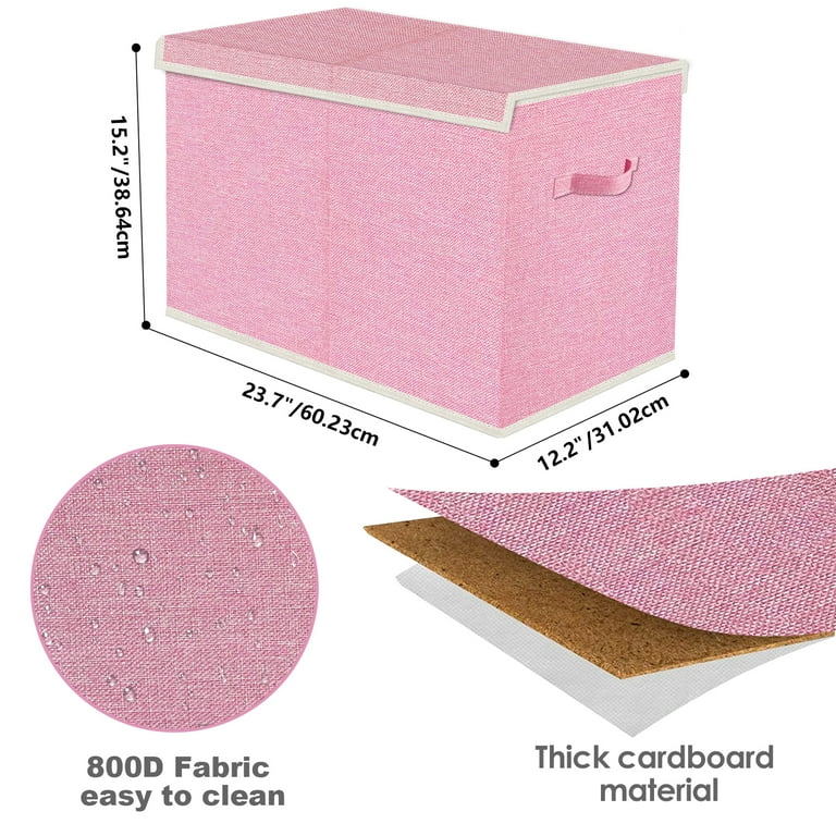 Pink fabric toy box discount