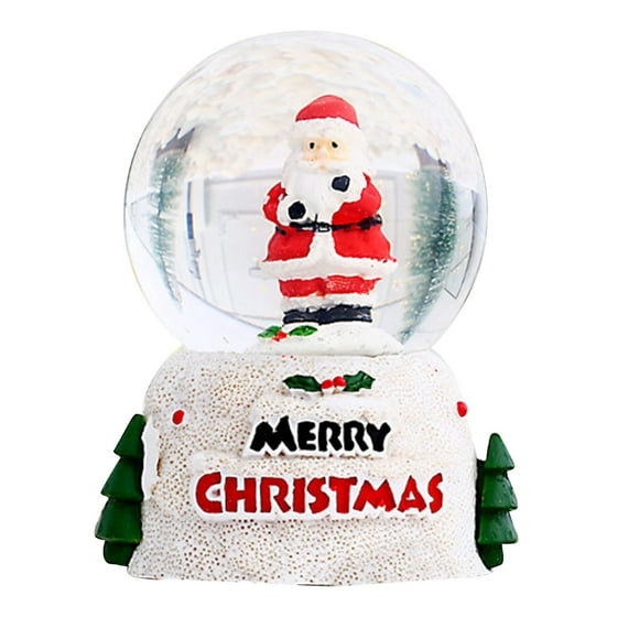 Globe de Neige, Boule de Neige de Noël, Boule Allumée Ornements de Boule de Verre de Noël, Décorations de Noël de Vacances à l'Intérieur pour la Maison