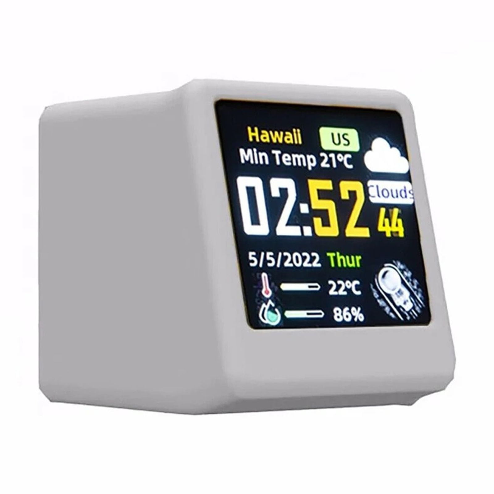 Smart Desktop Clock 1.54" Screen Desktop Smart Weather Station LED LCD Digital Clock Connection Replacement Tools ,High Precision