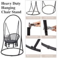 thumbnail image 7 of SUNCREAT  Polycotton Hammock Swing Chair with Stand, Hanging Chair Outdoor with Stand, 330 lbs Capacity, Patent Pending, Gray, 7 of 7