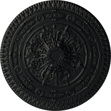 37 1/2"OD x 3 3/8"P Naple Ceiling Medallion (Fits Canopies up to 3 3/8"), Hand-Painted Steel Gray