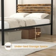 thumbnail image 6 of Infans Full Size Canopy Bed Frame 4-Poster Platform Bed Frame w/ Industrial Headboard, 6 of 7
