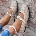 thumbnail image 5 of Jamicy Mesh Ballet Flats for Women Embroidered Floral Round Toe Mary Jane Comfortable Flat Shoes Casual Outerwear Shoes, 5 of 6