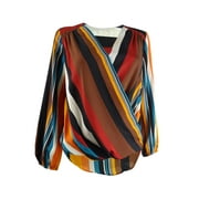 INC International Concepts Women's Striped Surplice-Neck Top (PL, Emily Stripe)