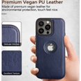 thumbnail image 5 of Designed for iPhone 13 Pro Max Leather Case, Heavy-Duty Tough Rugged Lightweight Slim Shockproof Protective Case for iPhone 13 Pro Max, Navy - By Entronix, 5 of 7