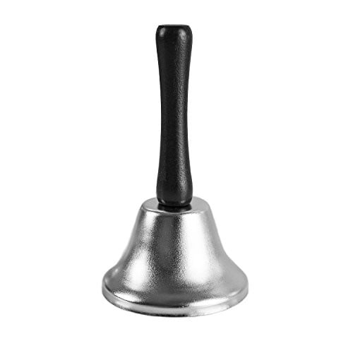 Silver Steel Tea Hand Bell for Wedding Events Decoration, Food Line, Alarm, Jingles, Ringing by