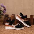 thumbnail image 4 of MLCDZ Sandals for Women Dressy Summer,Womens Closed Toe Espadrilles Platform Wedge Ankle Strap Sandals Comfortable Anti Slip Beach Casual Shoes Black 44, 4 of 5
