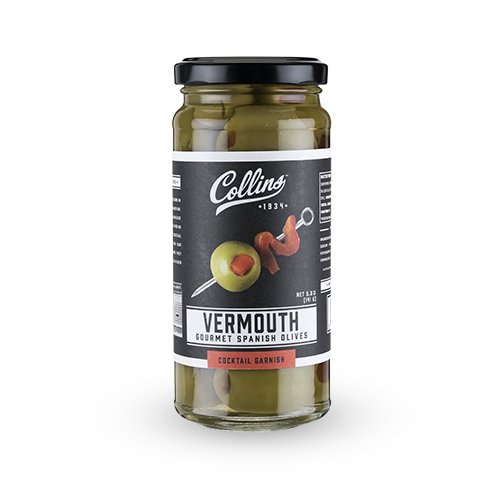 Collins Gourmet Vermouth Pimento Olives Premium Garnish for Cocktails